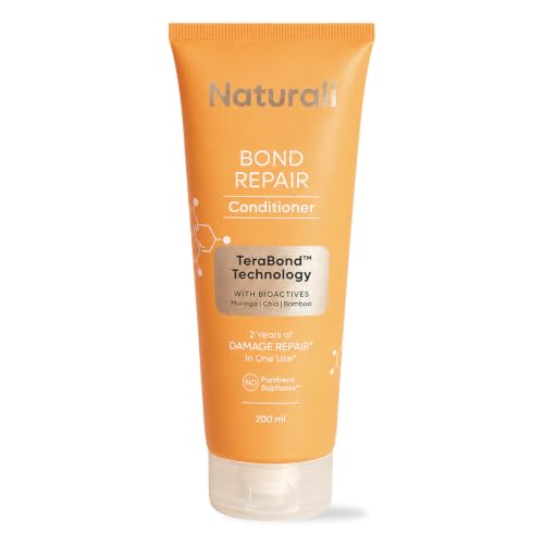Image of Naturali Bond Repair Conditioner for Frizzy Hair & Dry Hair | Repairs Damaged & Frizzy Hair, Reduces Hair Breakage | Powered by TeraBond Science | With Keratin, Moringa Seed, Chia Seed, Vegetable Protein & Bamboo Extract | Repairs 2 Years of Chemically Treated Damaged Hair in 1 Wash | Paraben & Sulphate Free Conditioner | For All Hair Types | 200ml