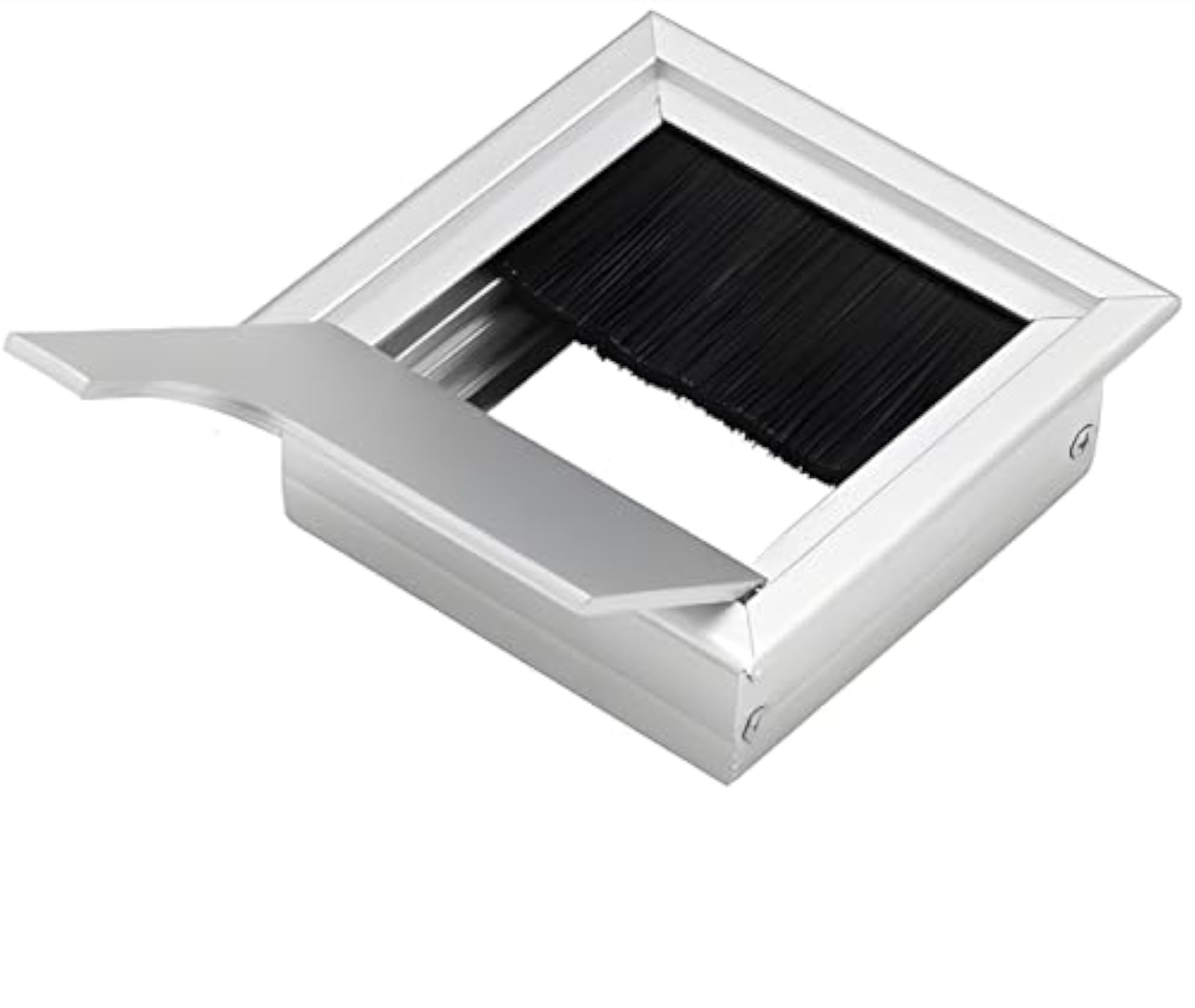 Aluminum Office Desk Wire Cable Hole Cover with Dust Proof Brushes