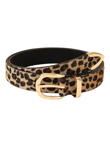 GORGLITTER Women's Leopard Belts Cheetah Western Cowgirl Country Faux Leather Belts Trendy