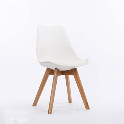 mmilo Tulip® salle à manger/chaise de bureau en cuir PU avec pieds en bois massif avec  Design Contemporain rembourré pour un confort supplémentaire, salon moderne, meubles