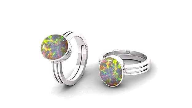 Bague opale 15,25 carat super multi-feu pierre précieuse d'Australie - 4