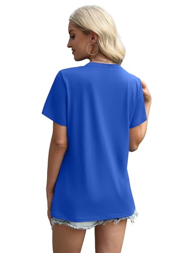 Image of XIEERDUO Womens Summer Tops 2026 Pleated Round Neck Short Sleeve Shirts Business Casual