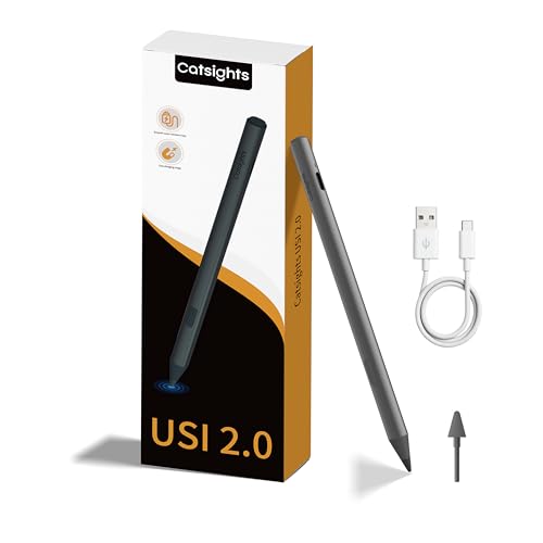 Catsights USI 2.0 Tablet Stylus Pen for Chromebooks USI 2.0 Stylus Pen with 4,096 Levels of Pressure Sensitivity for Part of Lenovo, ASUS, HP Chrome Devices & Google Pixel Tablet Type-C Aluminum Body