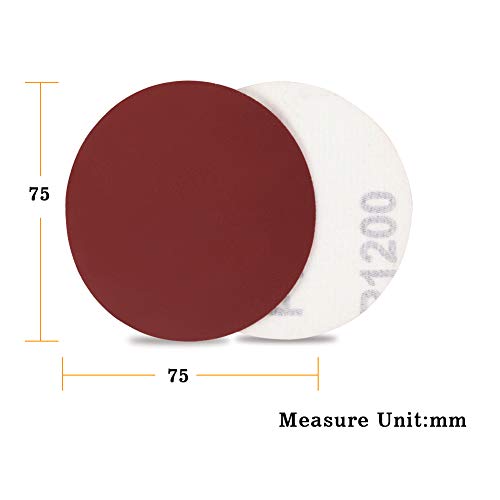 SPEEDWOX Sander Disc 100pc Sanding Hook and Loop Sandpaper 1200 Grit Sanding Discs 3 Inch Sandpaper for Wood Drill Grinder Rotary Tools No Hole