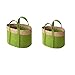 MSUIINT Kosz do przechowywania z uchwytem, torba na pranie kosz na zabawki kosz słomkowy wiosenny kosz do przechowywania przenośny kosz do przechowywania nadaje się do domu podróży przedszkola (zielony, 34 x 24 x 23 cm/30 x 20 x 18 cm)