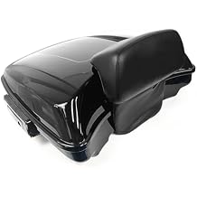 5.5" Black Razor Tour Luggage Trunk w/Backrest Pad for Harley Davidson Touring Street Glide Road Glide Road King Electra Glide 2014-2025