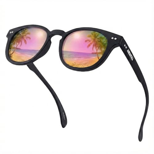 AEANU Gafas de sol polarizadas para hombres y mujeres, lentes de sol con protección UV400 para conducir, correr, pescar, senderismo, color rosa Revo SPT122