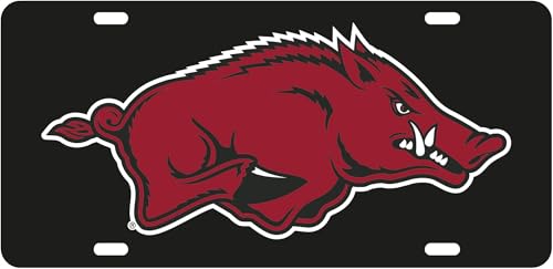 Decorvo College License Plate Acrylic Tag - Car Truck Accessory (Arkansas - Black)