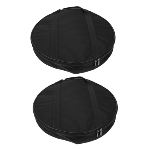 FUNOMOCYA Instrument Protector Gong Holder Bag Cymbal Protective Bag Durable Water-resistant Black 2pcs