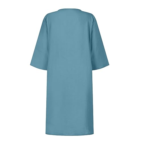 OIOLOYJM Plus Size Summer Dresses for Women 2025 Plus Size Dresses for Curvy Women 3/4 Sleeve Casual Boho Kaftan Dresses