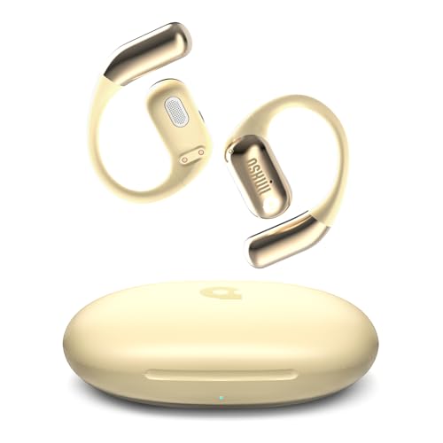 Image of MFish Open-Ear Headphones for Running & Commuting, Wireless Bluetooth Over-Ear Earbuds, IP55 Sweatproof, 35H Playtime with Case, 9.4g Lightweight Adjustable Earhooks, Clear Calls, Yellow