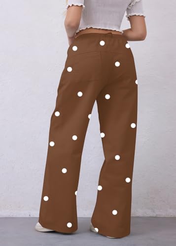 Image of MISSACTIVER Women Drawstring Striped Pants Loose Wide Leg Trousers Casual Low Waist Pants Comfy Lounge Pants with Pockets