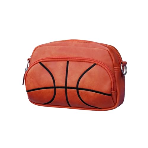 Halftime Handbags Basketball Purse Small Shoulder Purse for Women with 2 Main Pockets Removable & Adjustable Strap Leather Crossbody Handbag Athletes & Sports Fans Handbag Purse