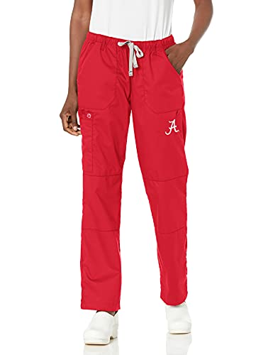 Black Friday - 60% OFF WonderWink Women's University of Alabama Straight Leg Cargo Pant Pants, Cardinal, X-Large
