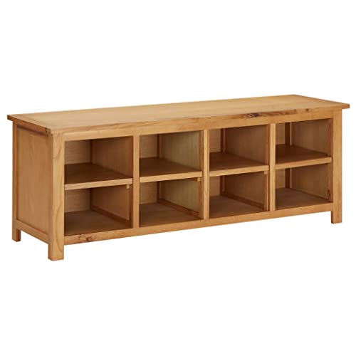 Frdhee Zapatero para pasillo, 114 x 37 x 45 cm, madera maciza de roble, para pasillo, entrada, diseño espacioso y sin embargo que ahorra espacio
