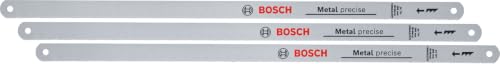 Bosch Precise 300 mm hacksaw blades, pack of 3 (for hacksaws 300 mm, 24 TPI; robust bi-metal saw blades for precise cuts in metal, wood, plastic, composite materials)