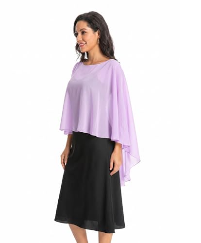 Image of Baoqiya Chiffon Capes Sheer Capelets Long Cape Poncho For Women Plus Size