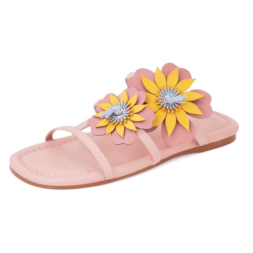 Image of LACIKOSZ Flower Flat Sandals for Women Calla Lily Sandals
