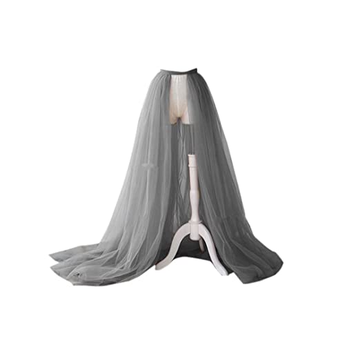 Image of Detachable Wedding Train Only Length 66 inch Wedding Maxi Tulle Skirts Floor Length Overskirt for Bridal Party