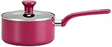 T-fal C72924 Excite Nonstick Thermo-Spot Dishwasher Safe Oven Safe PFOA Free Sauce Pan Cookware, 3-Quart, Pink