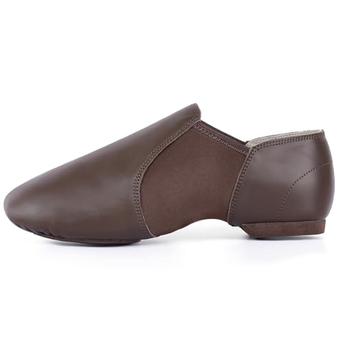 Linodes Unisex Leather Upper Jazz Shoe Slip-on for Women and Men's Dance Shoes4