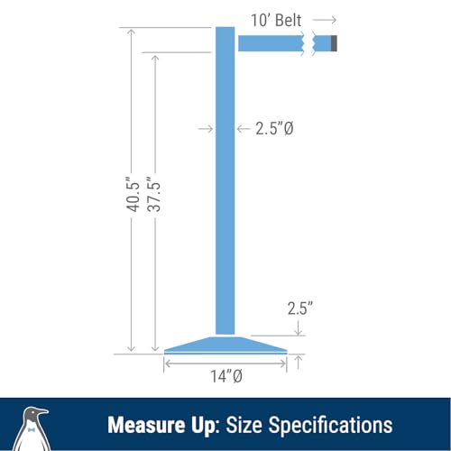 Visiontron 101SB-BK Prime Retracta-Belt Stanchion With Retractable Belt Barrier thumb #7