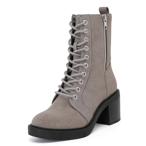 Women's Ankle Boots - Slouchy Fashion Low Calf Flat Booties Comfortable Round Toe Fall Winter Casual Short Boots for Women.