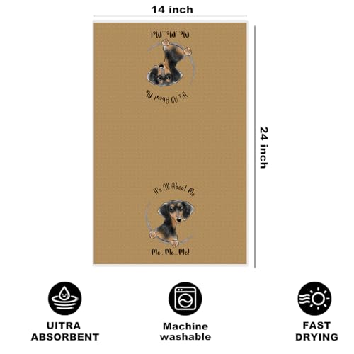 Image of Funny Dachshund Kitchen Towels 24x14 Inch, Dachshund Gifts Reusable Dish Towels for Kitchen Bathroom Decor, Waffle Weave Absorbent Tea Towel, Cute Weiner Dog Gifts for Women Mom Friend Girls