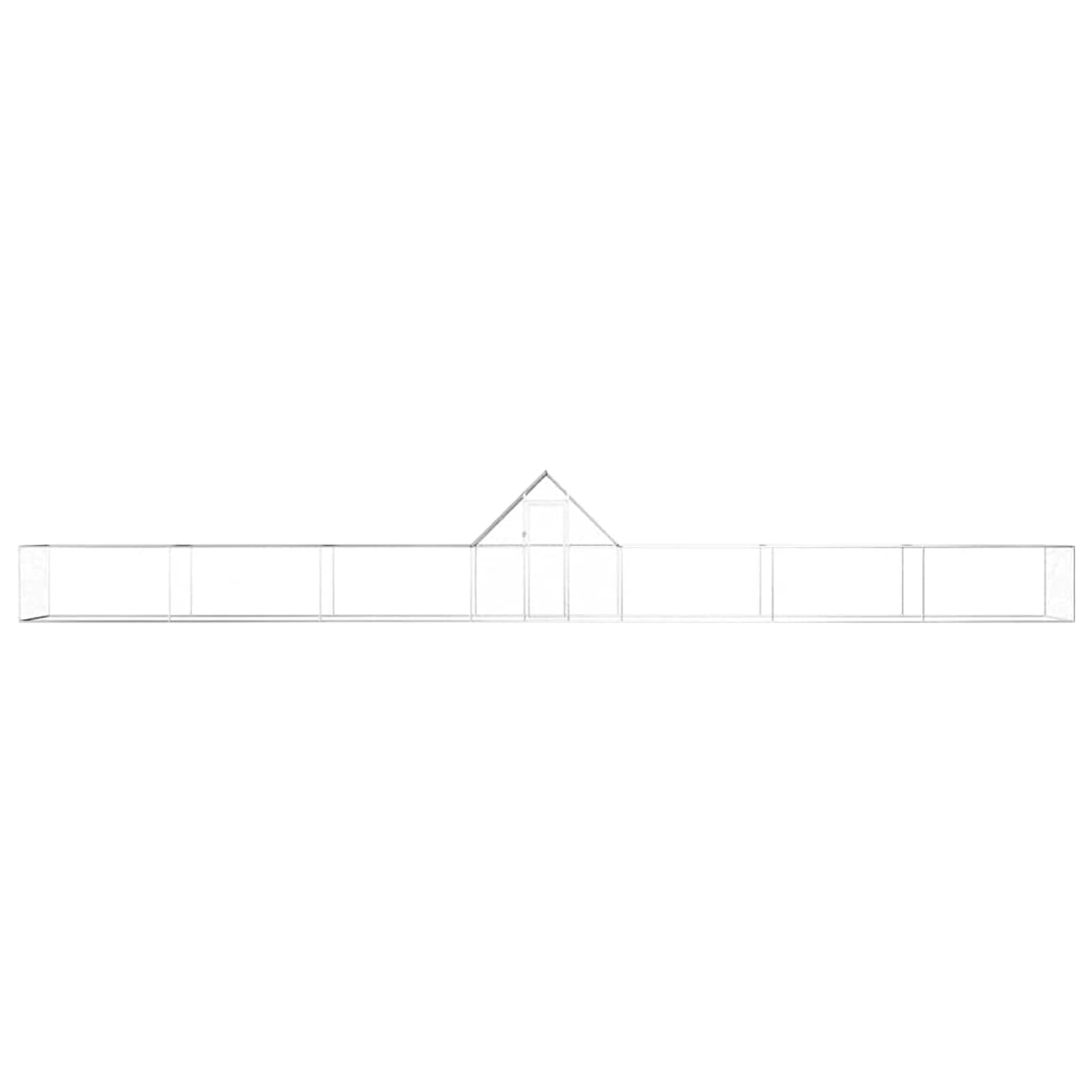Homgoday Gallinero de acero galvanizado, 14 x 2 x 2 m, gallinero y corral, jaula para gallinas, patos, conejos, perros, jaula de aves de corral