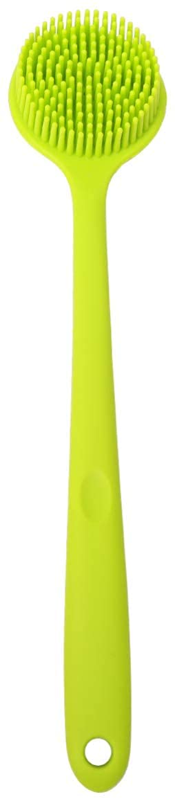 Cepillo de baño con Mango Largo Limpiador de Espalda Cepillo Corporal Exfoliante de Doble Cara (Verde)