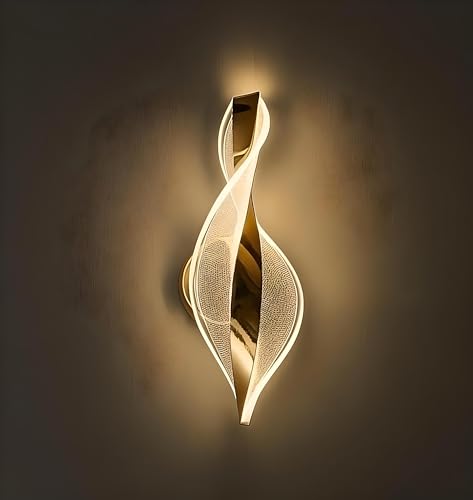 Image of FILLISKA Luxurious Acrylic Crystal Wall Lamp with Adjustable Colour Changing Function, Elegant Finish (Acrylic FrenchGold-F44)(1 Year Warranty)