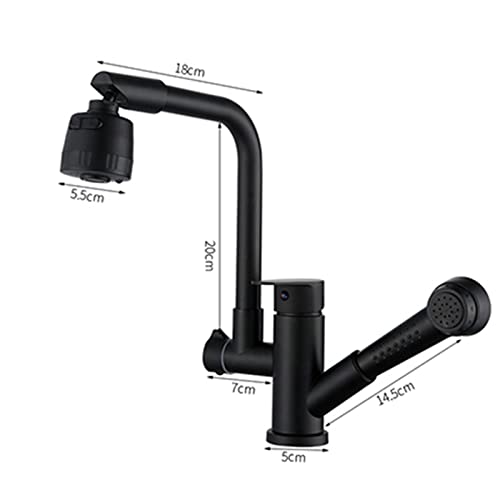 Grifo de agua potable household giratorio y grifos de cocina con rociador extraíble 4