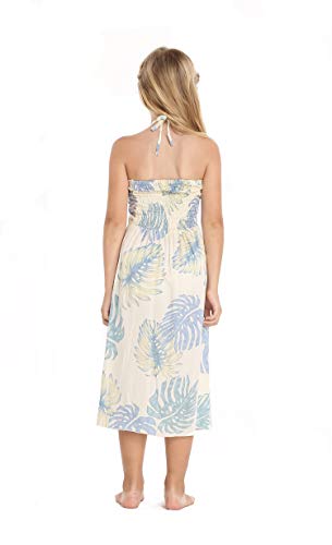 Girl Hawaiian Halter Dress in Palm Leaf3