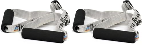 THERABAND Resistance Band Handles, Soft Handles Pair, Accessories for Elastic Resistance Bands & Tubes, Exercise Equipment for Home Gym, Overhead Strength Training, & Stretching, Use with Door Anchor