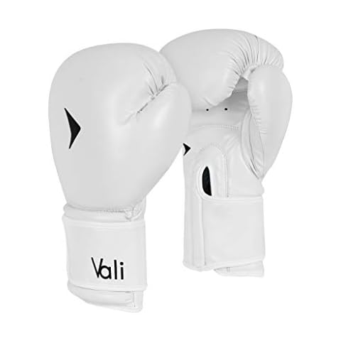 Vali Adults Pro Boxing Gloves for MMA Muay Thai Kickboxing Training & Sparring (White, 14oz) Cover