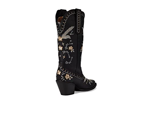 Image of Dingo Womens Full Bloom Floral Round Toe Casual Boots Knee High Mid Heel 2-3 inch