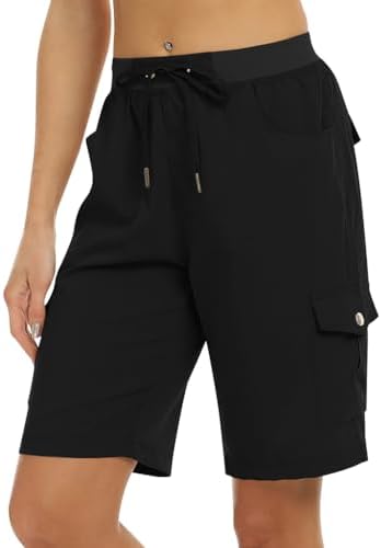 MoFiz Women’s Cargo Shorts Hiking Pants Lightweight Running Athletic Casual Outdoor Quick Dry Pockets