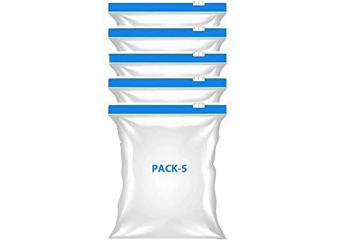 ZUCLLIN Pack 5 Zip Lock Bags For Food Storage-Reusable Zip Lock Pouch-Durable And Leakproof Ziplock Bags For Food Organization-Bpa Free,Eco-Friendly,Zip N Lock Bag With Slider H652,20 Cm,28 Cm,Blue (B0BQWVZC47) Amazon Price History, Amazon Price Tracker