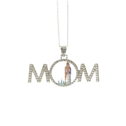 Collier Big Ben Art Déco pendentif Grande-Bretagne pour femme maman