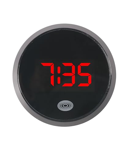 UNLRAE Car Clock,Car Accessories Automotive Clocks for Dash Stick On,Luminous Touch Screen Vehicle Dashboard Mini Adhesive Clock,Dashboard Board Clocks Watch,Suitable for Most Cars,Trucks (Red)