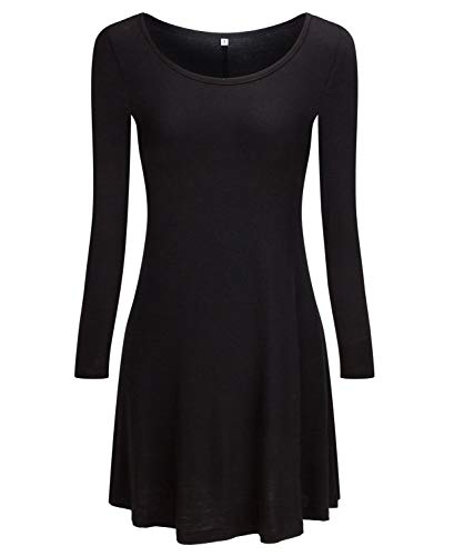 Image of TOPONSKY Women's Casual Plain Simple Loose Flowy Short-Sleeve T-Shirt Dress