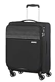 American Tourister Lite Ray Equipaje- Equipaje de mano, Spinner S erweiterbar (55 cm - 48.5 L), Jet Black
