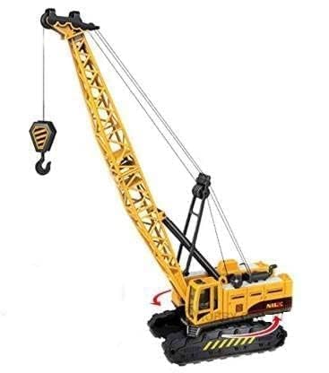 MANAKI Heavy Duty Lifting Crane with Cable 360 Degree Rotating Towing Crane Model Toy with Movable Wheel Support Pull Back Vehicles Construction Truck for 2+ Years Old Kids