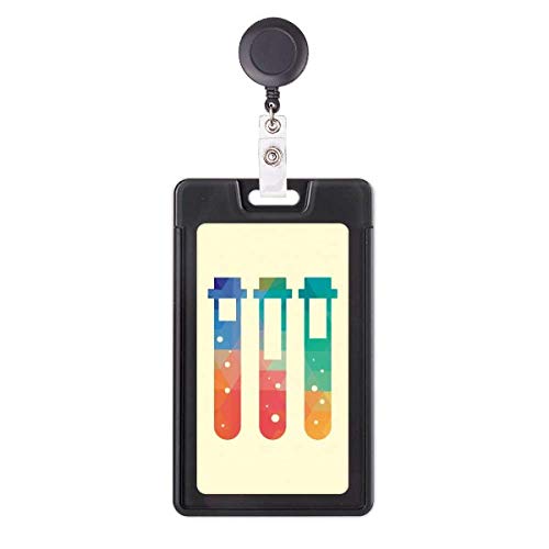 Étui rétractable pour badge chimie avec clip rotatif anti-chute solide
