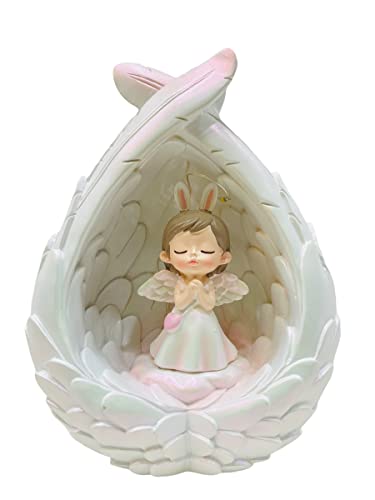 Image of AUGEN Polyresin Angel Pink Idol Statue Showpiece for Home Decor Decoration and Gifting (1 Piece, 9411-A)