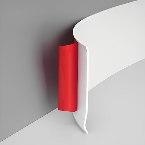 Rouleau plinthes flexibles PVC blanc autocollant 5m de long pour habillage moulure sol