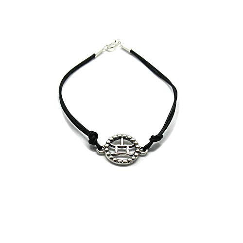Bracelet en argent massif 925 Balance : le bijou cuir anti-allergique pour homme