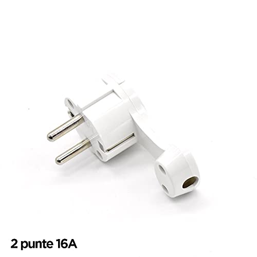 Takestop® Adattatore Spina 90° con 2 punte 16A
