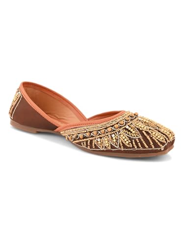 Image of XE Looks Jutti | Handcrafted Ethnic Punjabi Jutties with Intricate Bead & Sequin Embellishments | Comfortable & Stylish Footwear For Girls & Women