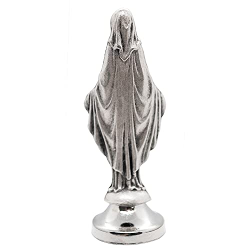 Mini estatua religiosa de metal plateado miniatura 2